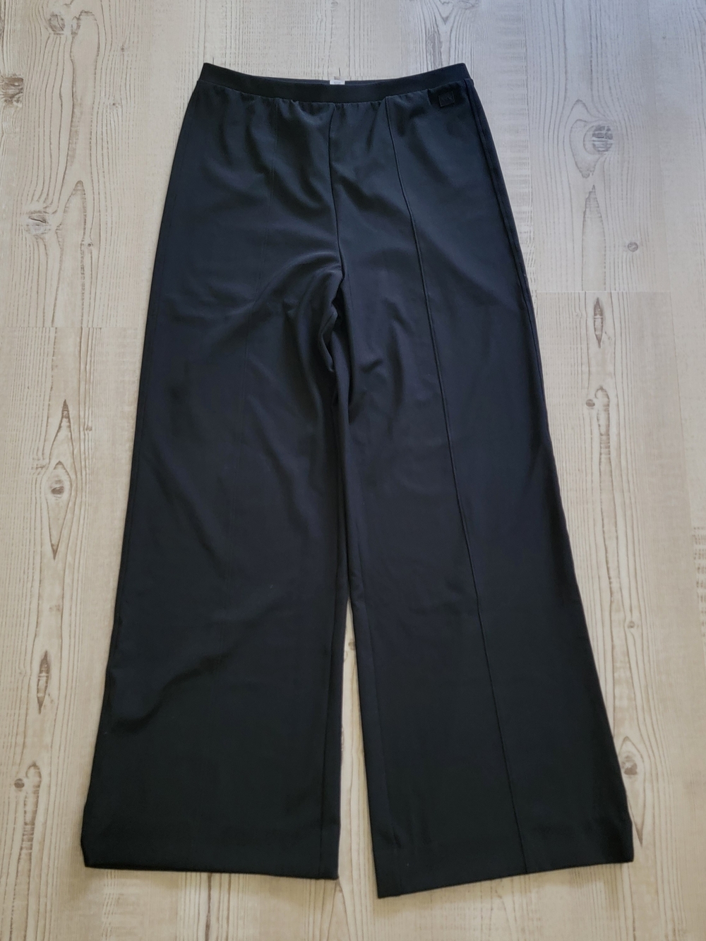 VSX Black Wide-Leg Women's Pull On Pants Large Athleisure Minimalist Relaxed